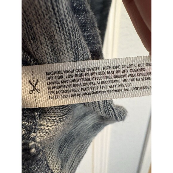 Free People Beach Womens Medium Blue Grey Long Sleeve Tunic Cowl Neck Two Body - Picture 5 of 7